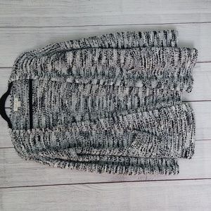 Rachel Zoe open knit black white gray open knit cardigan size large
